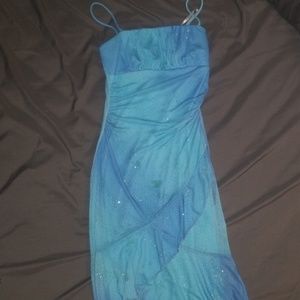 Blue skin tight dress